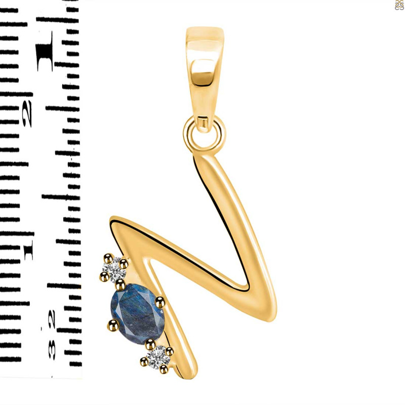 Labradorite & White Topaz Alphabet N Pendant LBD-RDA-14.