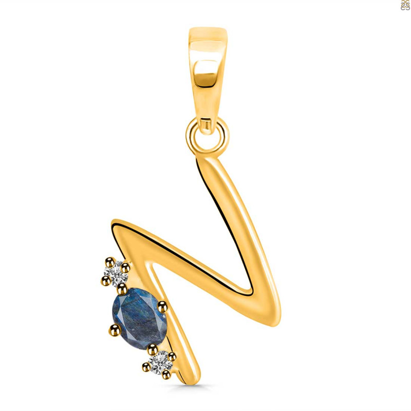 Labradorite & White Topaz Alphabet N Pendant LBD-RDA-14.