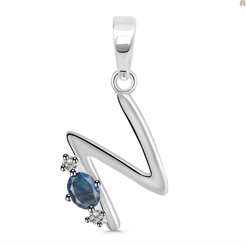Labradorite & White Topaz Alphabet N Pendant LBD-RDA-14.
