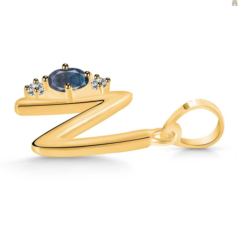 Labradorite & White Topaz Alphabet N Pendant LBD-RDA-14.