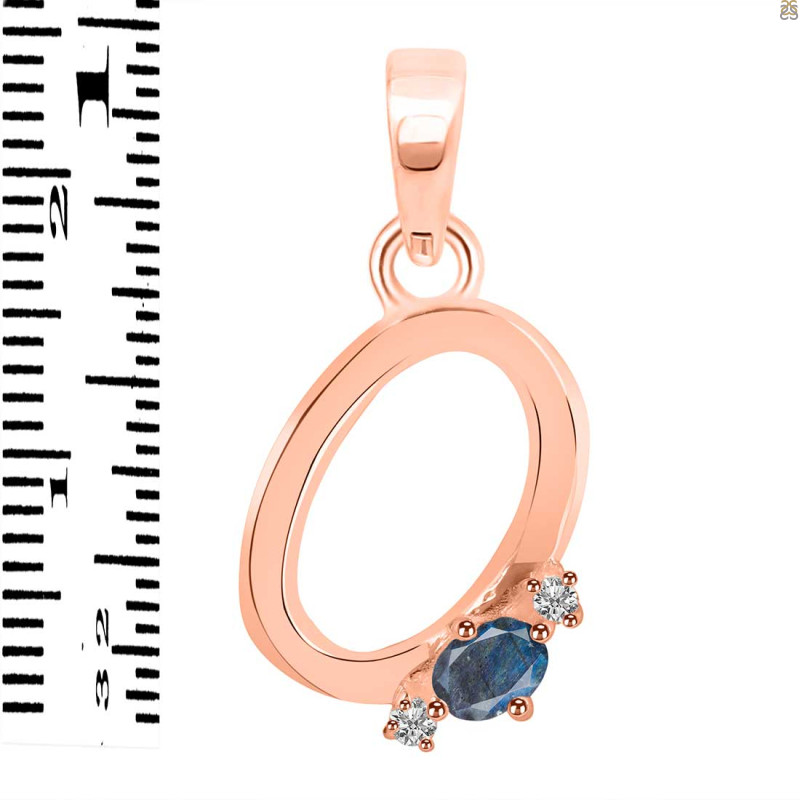 Labradorite & White Topaz Alphabet O Pendant LBD-RDA-15.