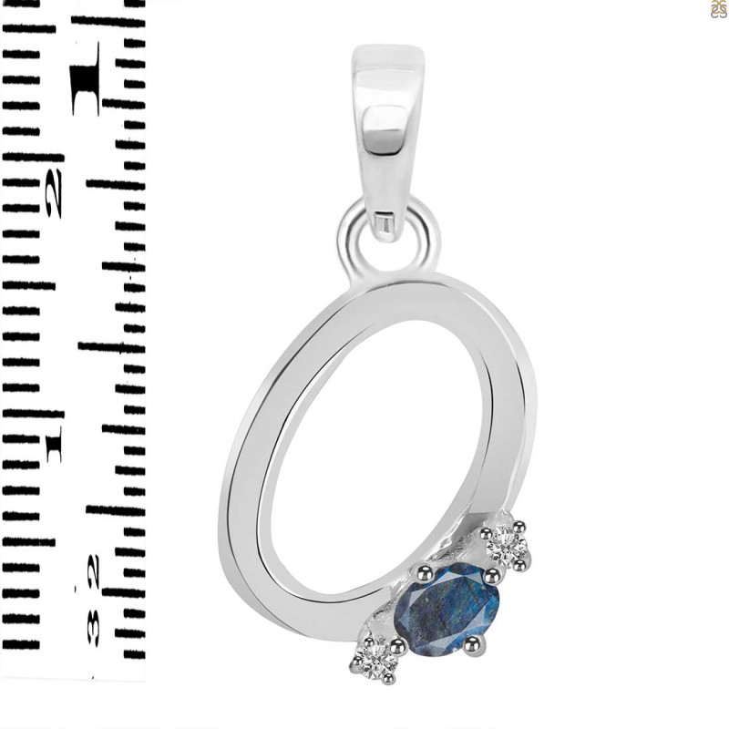 Labradorite & White Topaz Alphabet O Pendant LBD-RDA-15.
