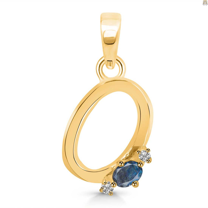 Labradorite & White Topaz Alphabet O Pendant LBD-RDA-15.