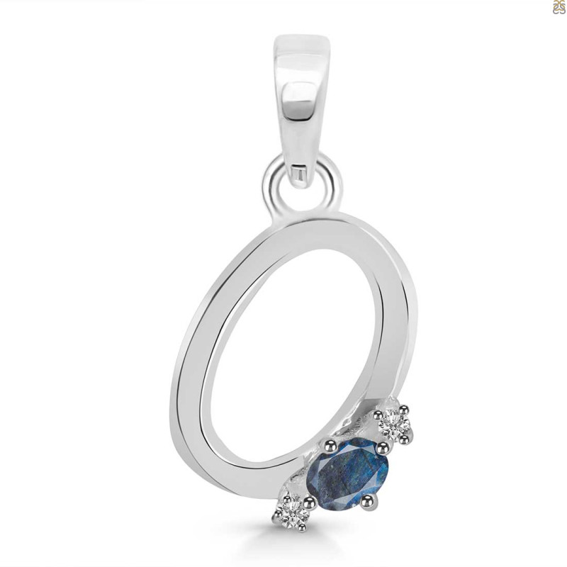 Labradorite & White Topaz Alphabet O Pendant LBD-RDA-15.