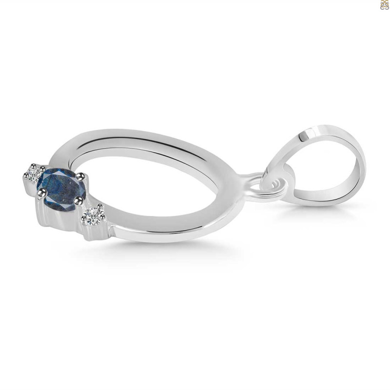 Labradorite & White Topaz Alphabet O Pendant LBD-RDA-15.