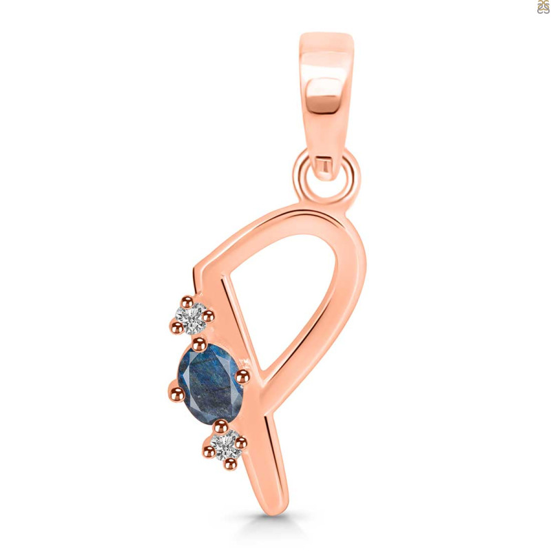 Labradorite & White Topaz Alphabet P Pendant LBD-RDA-16.