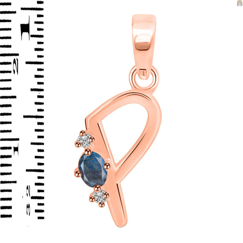 Labradorite & White Topaz Alphabet P Pendant LBD-RDA-16.