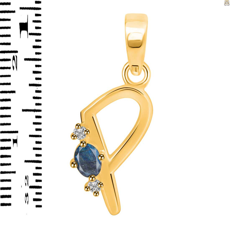 Labradorite & White Topaz Alphabet P Pendant LBD-RDA-16.