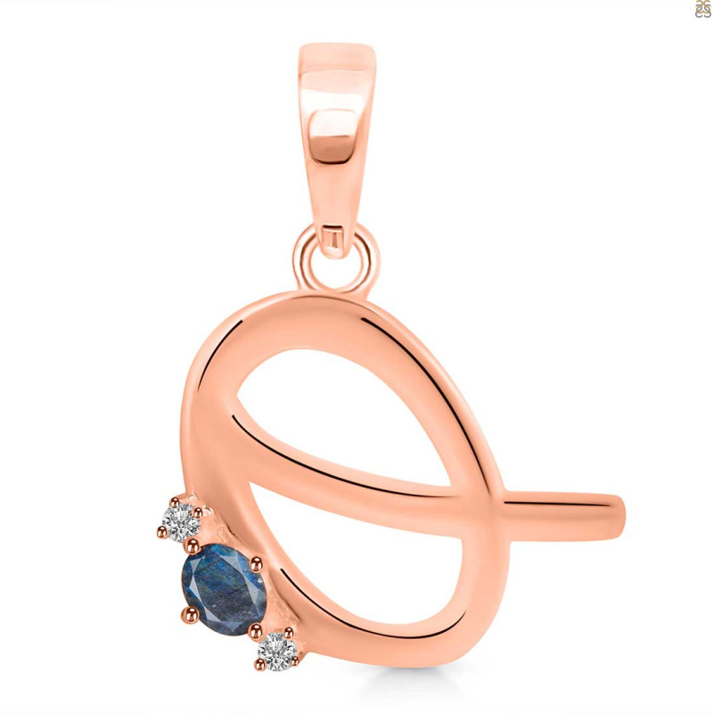 Labradorite & White Topaz Alphabet Q Pendant LBD-RDA-17.