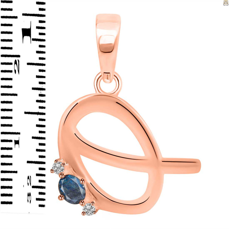 Labradorite & White Topaz Alphabet Q Pendant LBD-RDA-17.