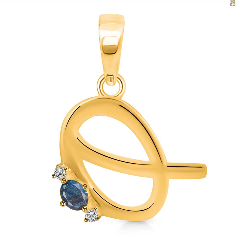 Labradorite & White Topaz Alphabet Q Pendant LBD-RDA-17.