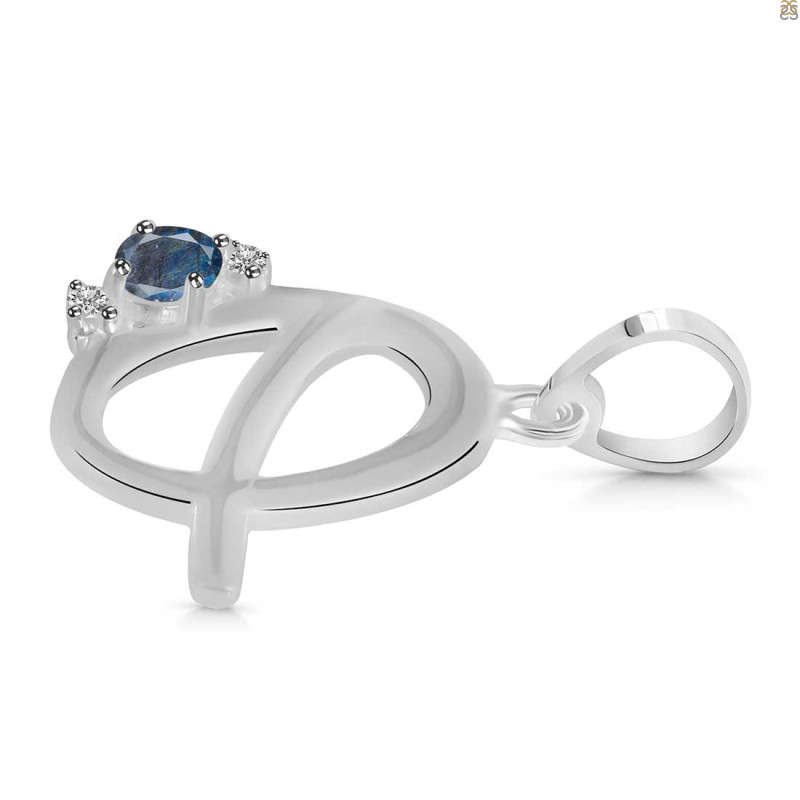 Labradorite & White Topaz Alphabet Q Pendant