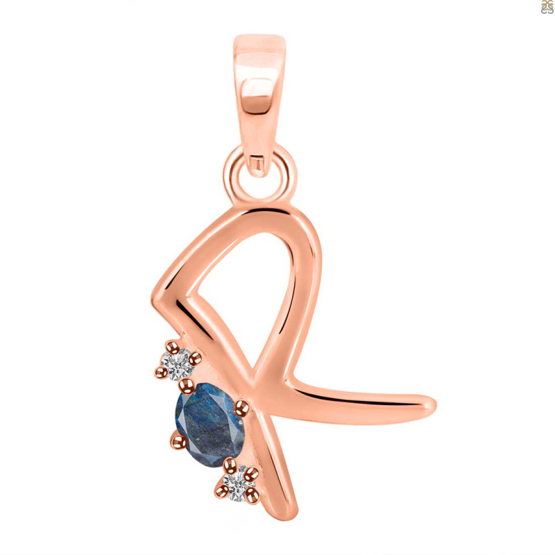 Labradorite & White Topaz Alphabet R Pendant LBD-RDA-18.
