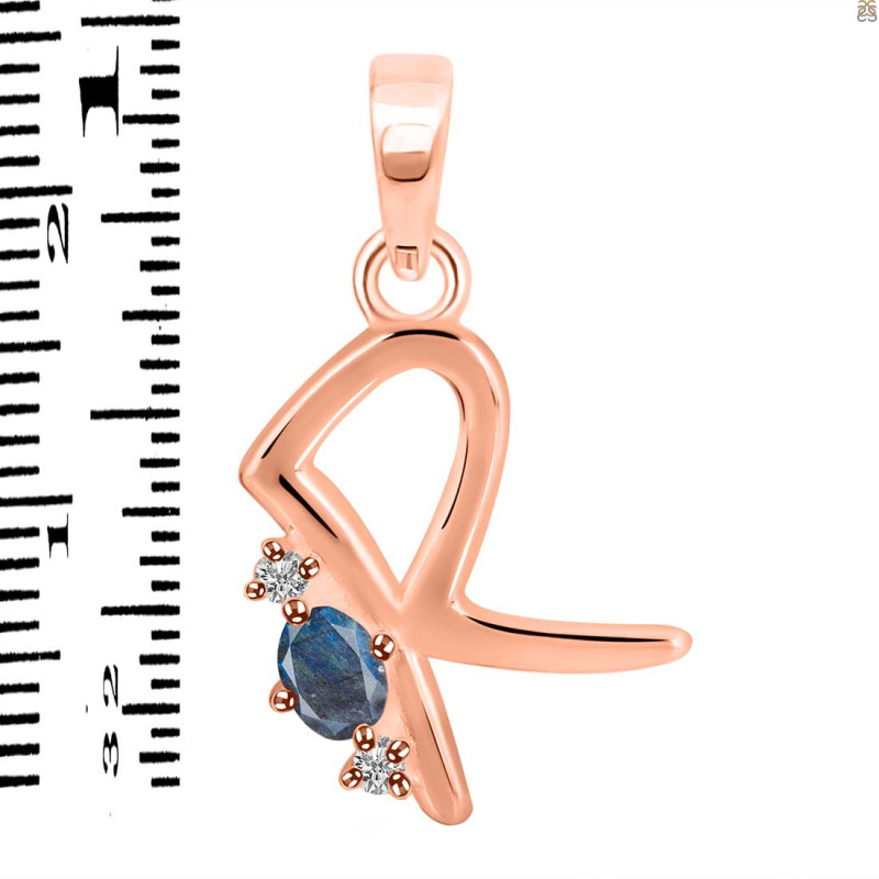 Labradorite & White Topaz Alphabet R Pendant LBD-RDA-18.