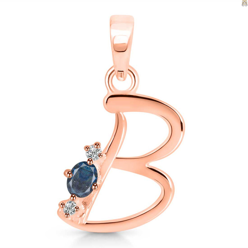 Labradorite & White Topaz Alphabet B Pendant LBD-RDA-2.
