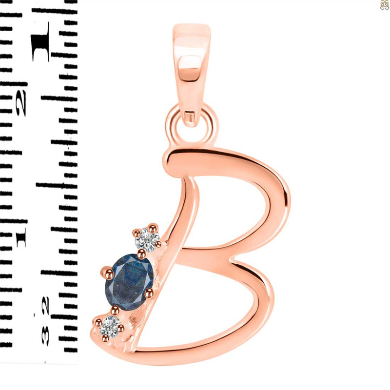Labradorite & White Topaz Alphabet B Pendant LBD-RDA-2.
