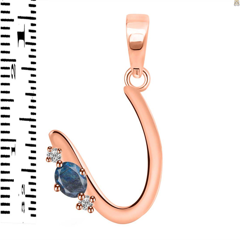 Labradorite & White Topaz Alphabet U Pendant LBD-RDA-21.