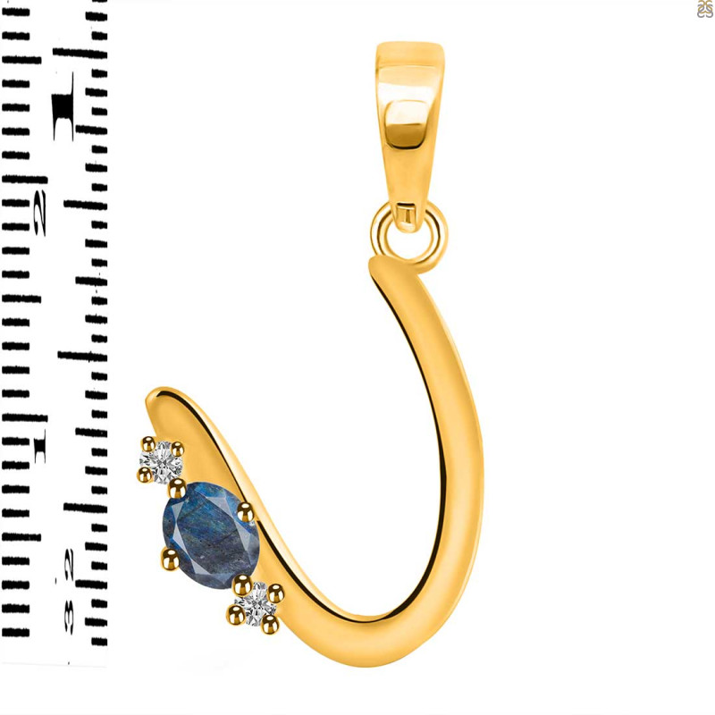 Labradorite & White Topaz Alphabet U Pendant LBD-RDA-21.