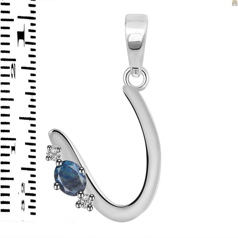 Labradorite & White Topaz Alphabet U Pendant LBD-RDA-21.