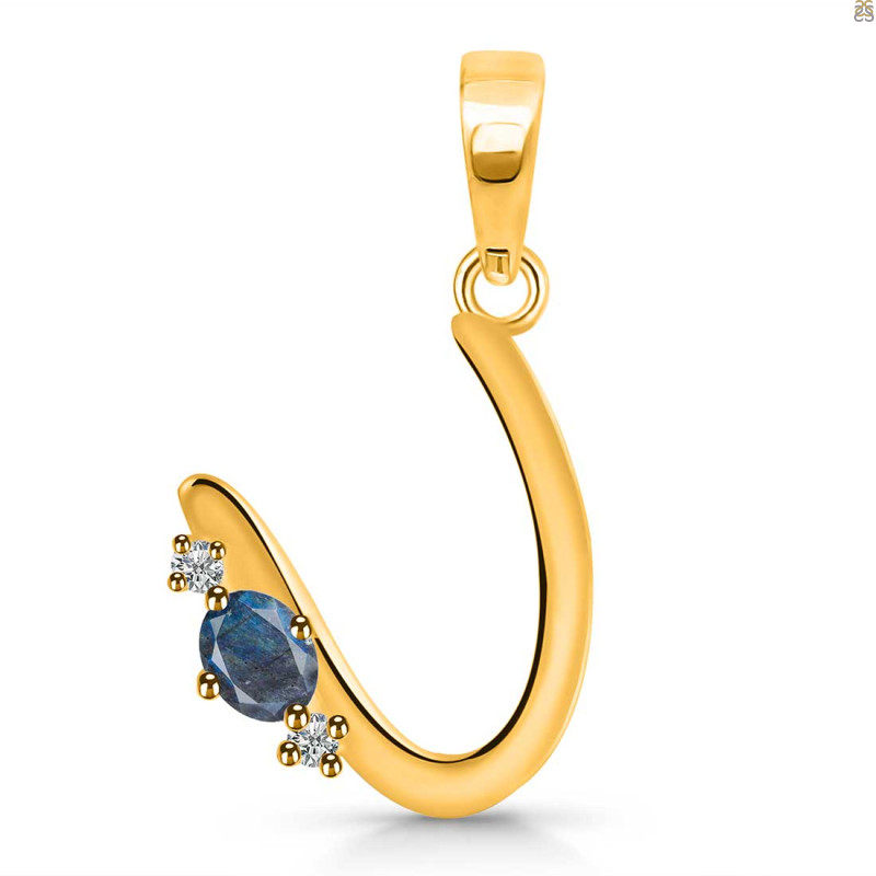 Labradorite & White Topaz Alphabet U Pendant LBD-RDA-21.