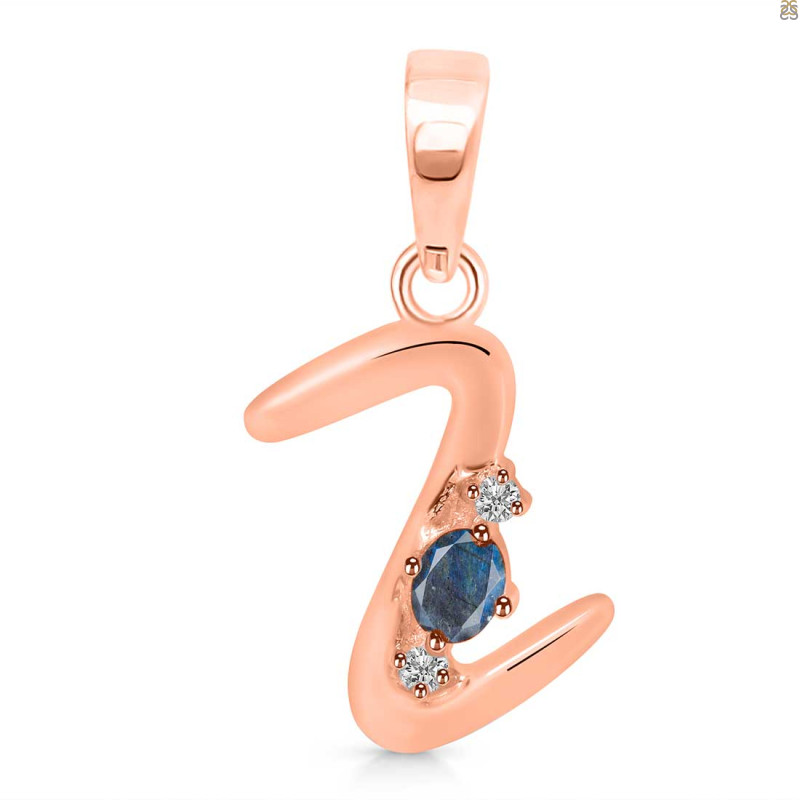 Labradorite & White Topaz Alphabet Z Pendant LBD-RDA-26.