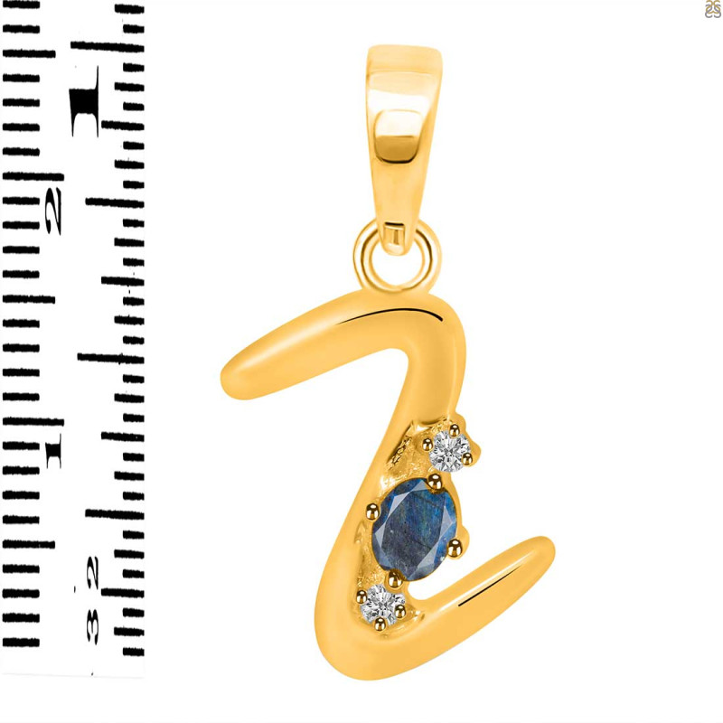 Labradorite & White Topaz Alphabet Z Pendant LBD-RDA-26.