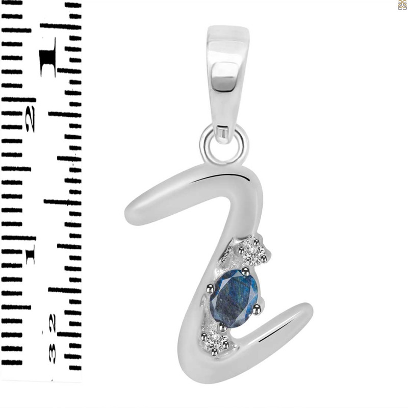 Labradorite & White Topaz Alphabet Z Pendant LBD-RDA-26.