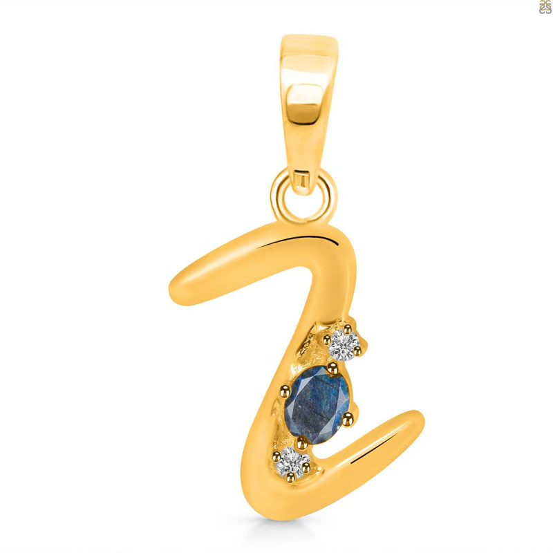 Labradorite & White Topaz Alphabet Z Pendant LBD-RDA-26.