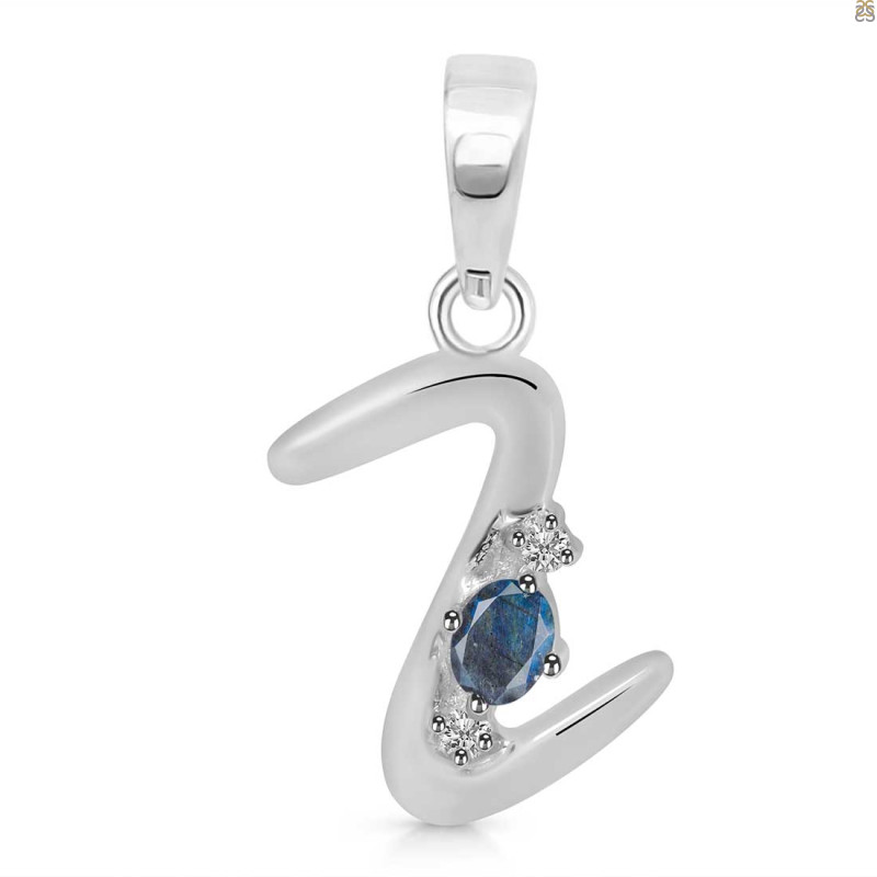 Labradorite & White Topaz Alphabet Z Pendant LBD-RDA-26.