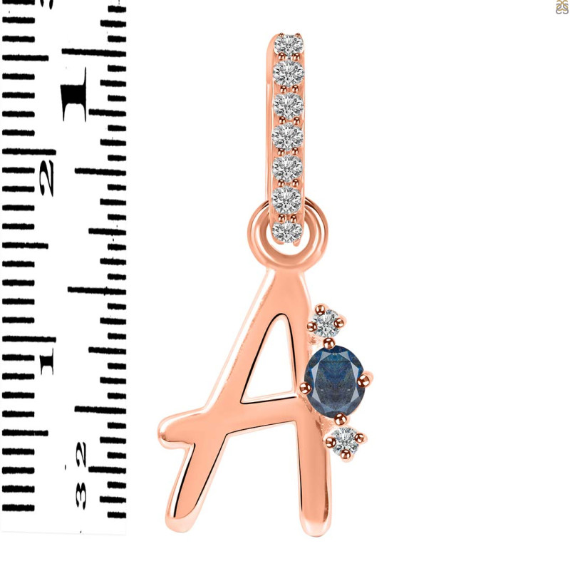 Labradorite & White Topaz Alphabet A Pendant LBD-RDA-27.