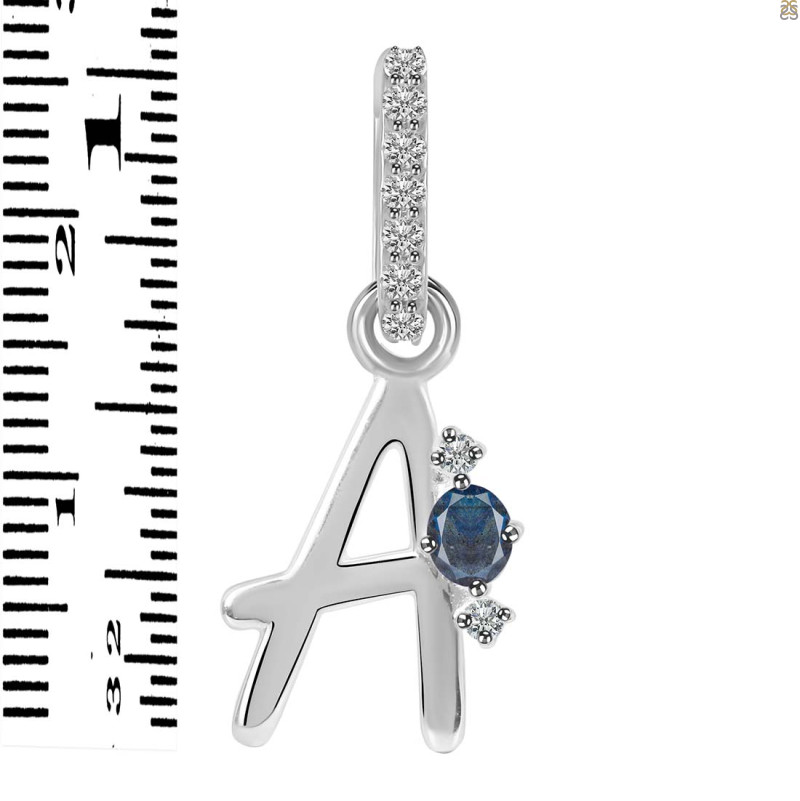 Labradorite & White Topaz Alphabet A Pendant LBD-RDA-27.