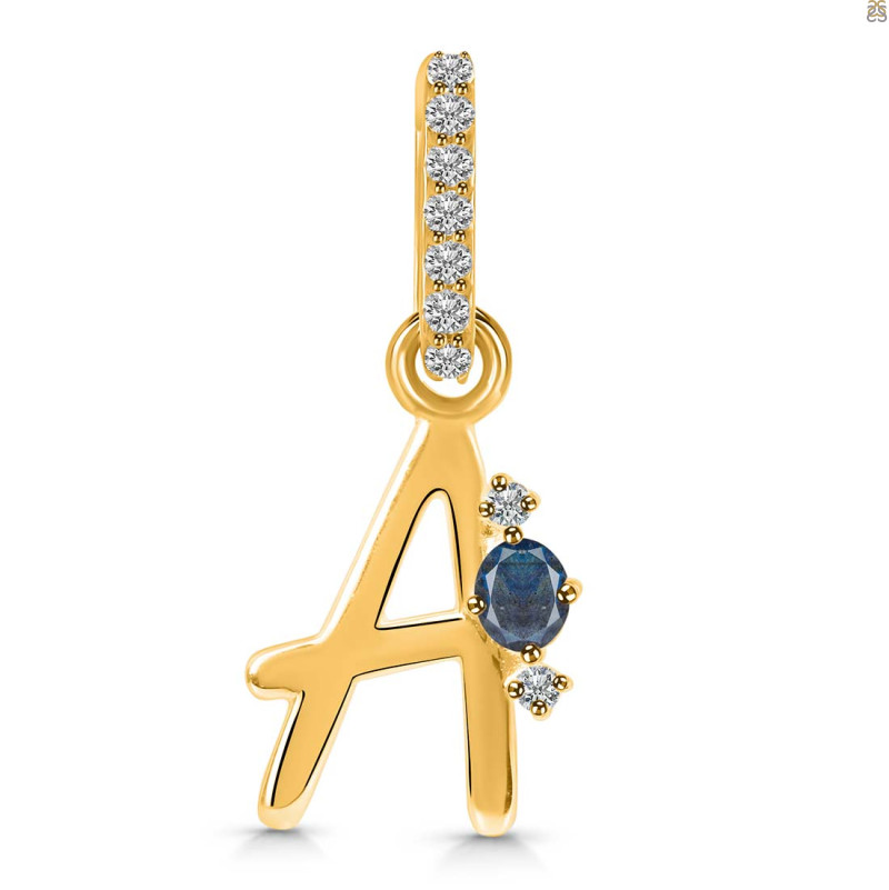 Labradorite & White Topaz Alphabet A Pendant LBD-RDA-27.