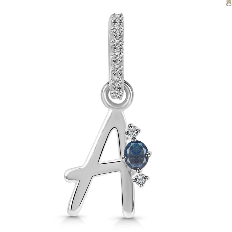 Labradorite & White Topaz Alphabet A Pendant LBD-RDA-27.