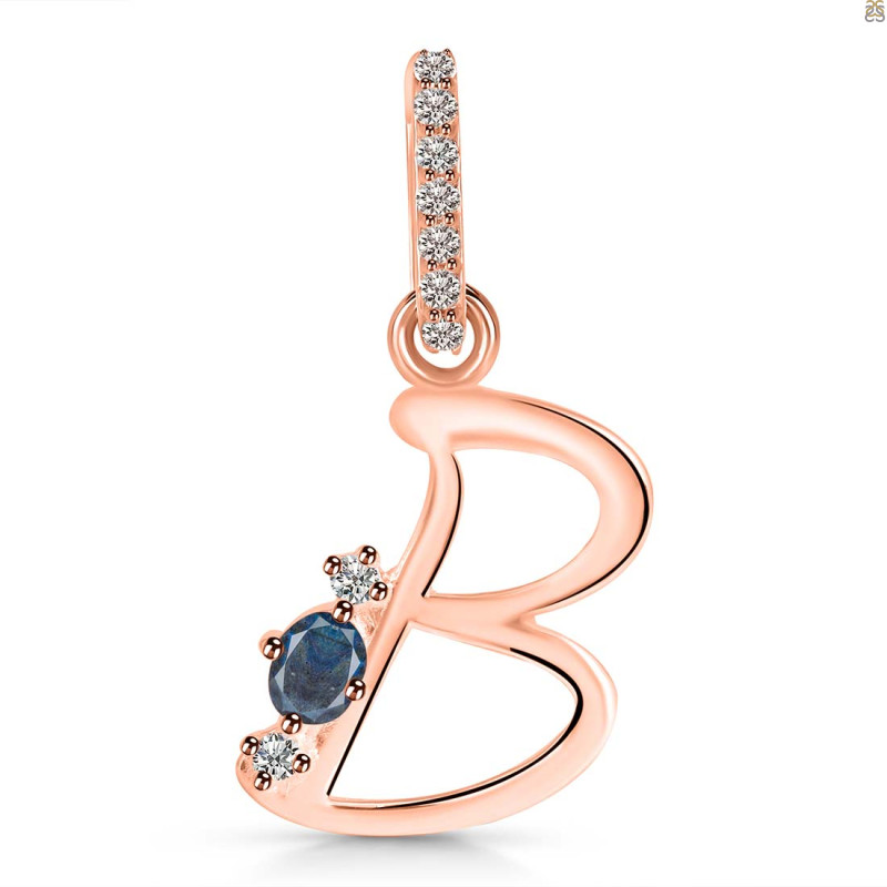 Labradorite & White Topaz Alphabet B Pendant LBD-RDA-28.