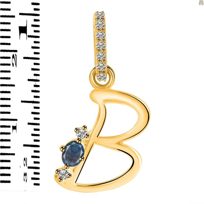 Labradorite & White Topaz Alphabet B Pendant LBD-RDA-28.