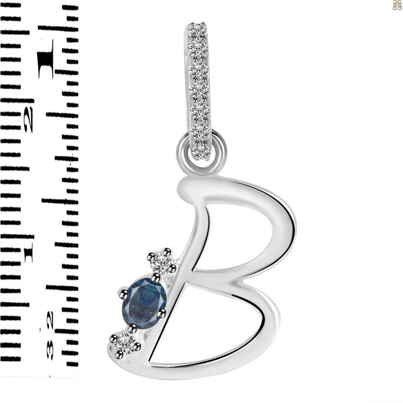 Labradorite & White Topaz Alphabet B Pendant LBD-RDA-28.