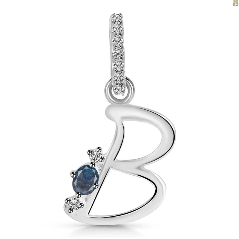Labradorite & White Topaz Alphabet B Pendant LBD-RDA-28.