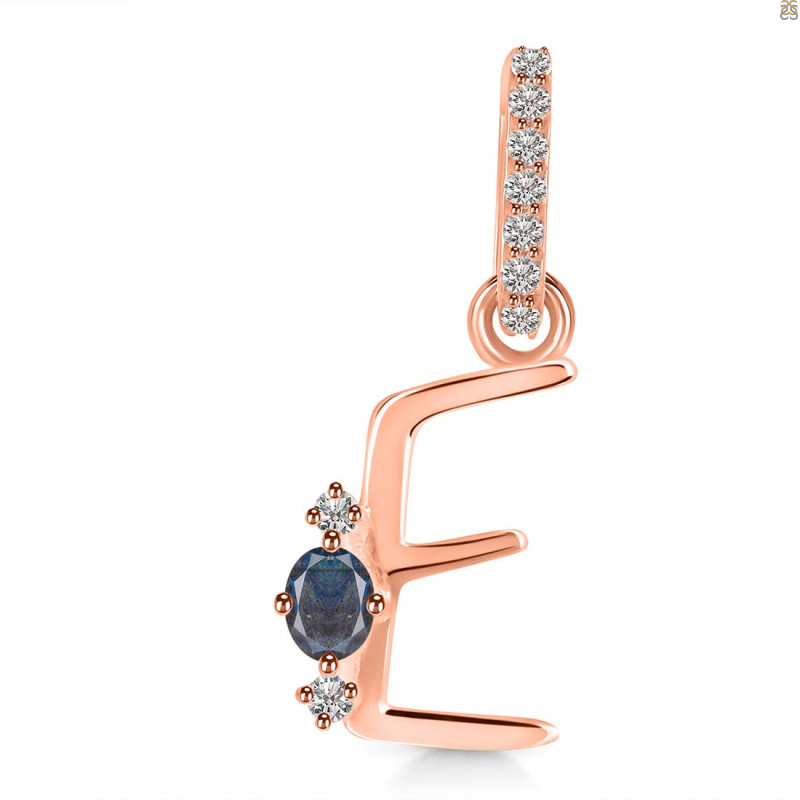 Labradorite & White Topaz Alphabet E Pendant LBD-RDA-31.