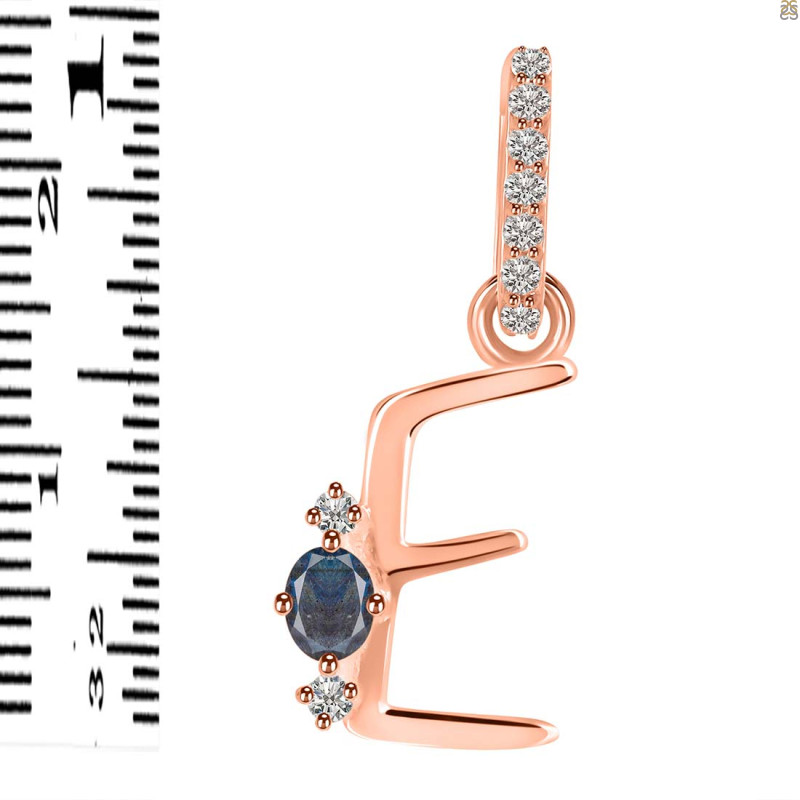 Labradorite & White Topaz Alphabet E Pendant LBD-RDA-31.
