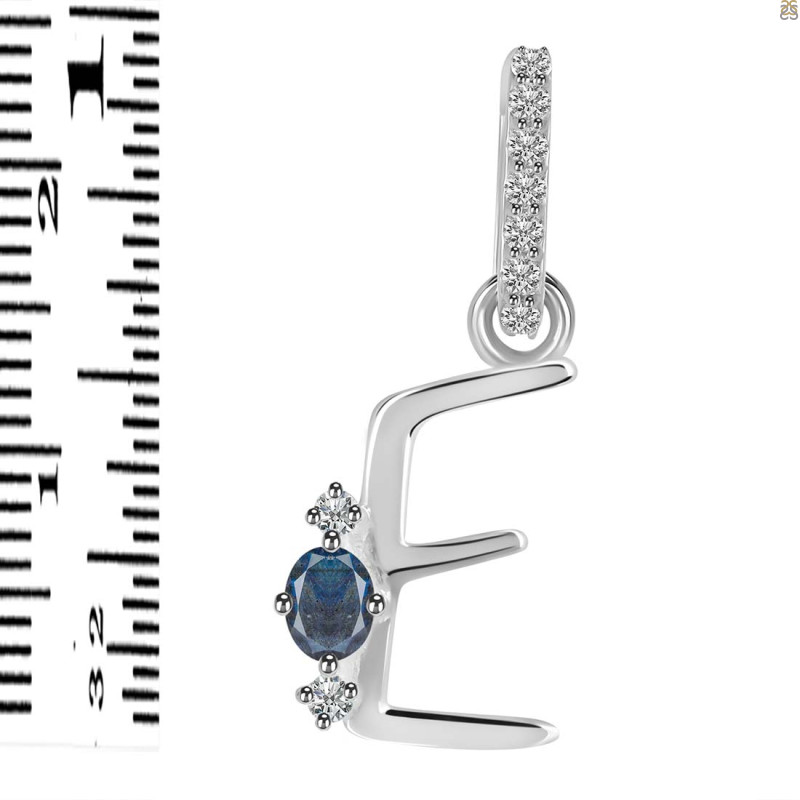Labradorite & White Topaz Alphabet E Pendant LBD-RDA-31.