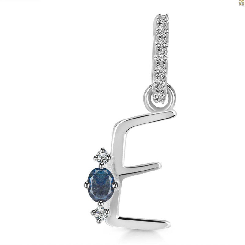 Labradorite & White Topaz Alphabet E Pendant LBD-RDA-31.
