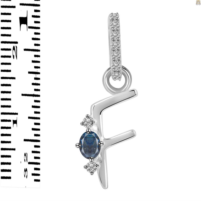 Labradorite & White Topaz Alphabet F Pendant LBD-RDA-32.