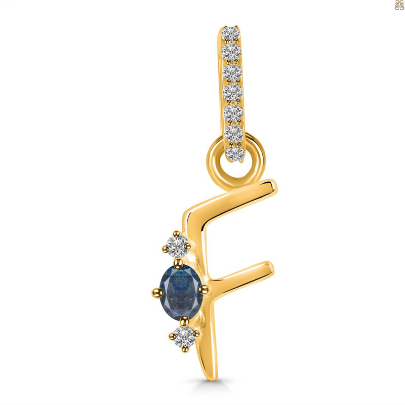 Labradorite & White Topaz Alphabet F Pendant LBD-RDA-32.