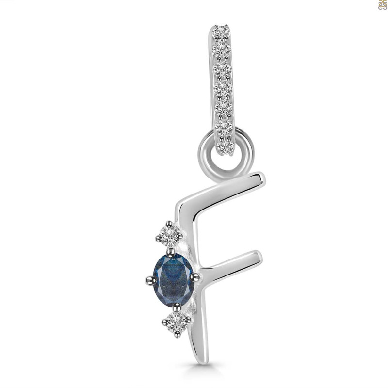 Labradorite & White Topaz Alphabet F Pendant LBD-RDA-32.