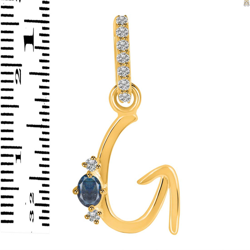 Labradorite & White Topaz Alphabet G Pendant LBD-RDA-33.