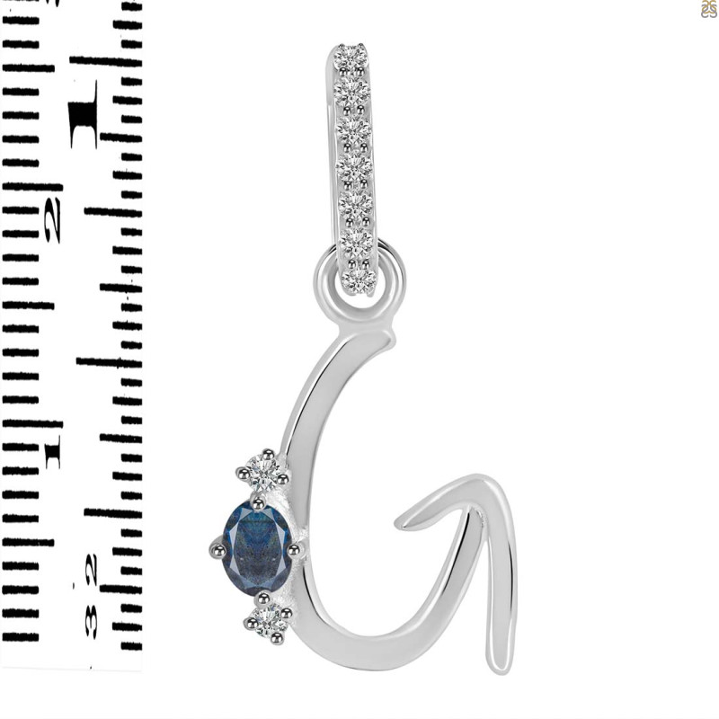 Labradorite & White Topaz Alphabet G Pendant LBD-RDA-33.