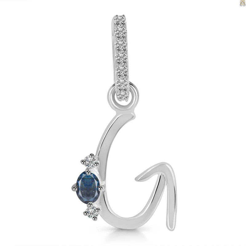 Labradorite & White Topaz Alphabet G Pendant LBD-RDA-33.