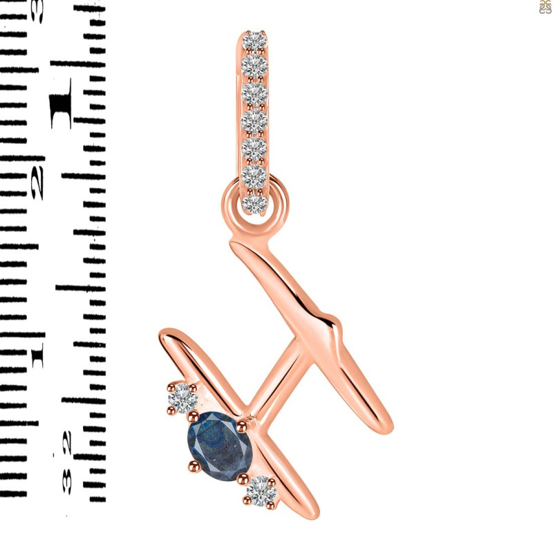Labradorite & White Topaz Alphabet H Pendant LBD-RDA-34.