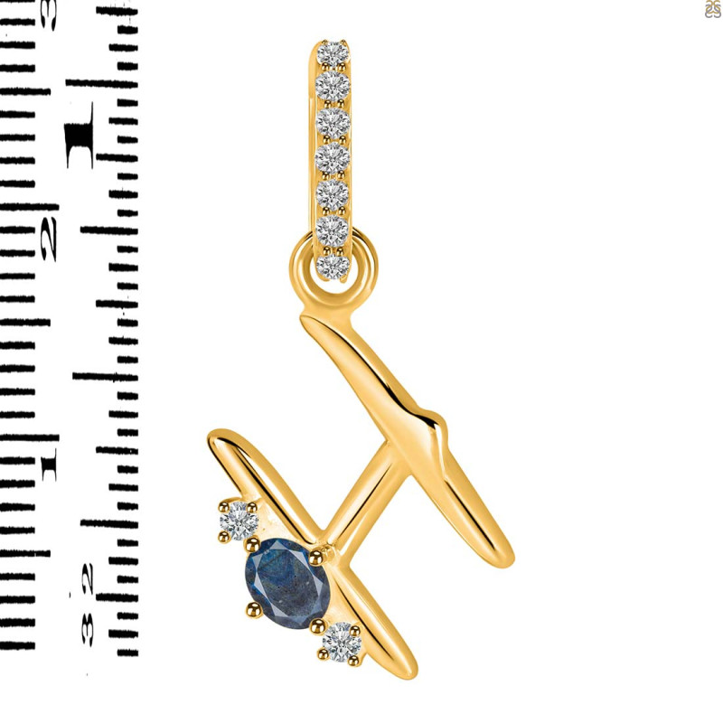 Labradorite & White Topaz Alphabet H Pendant LBD-RDA-34.