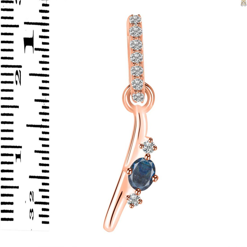 Labradorite & White Topaz Alphabet I Pendant LBD-RDA-35.